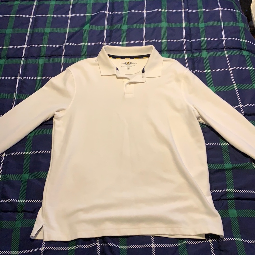 Club Room White long-sleeve polo